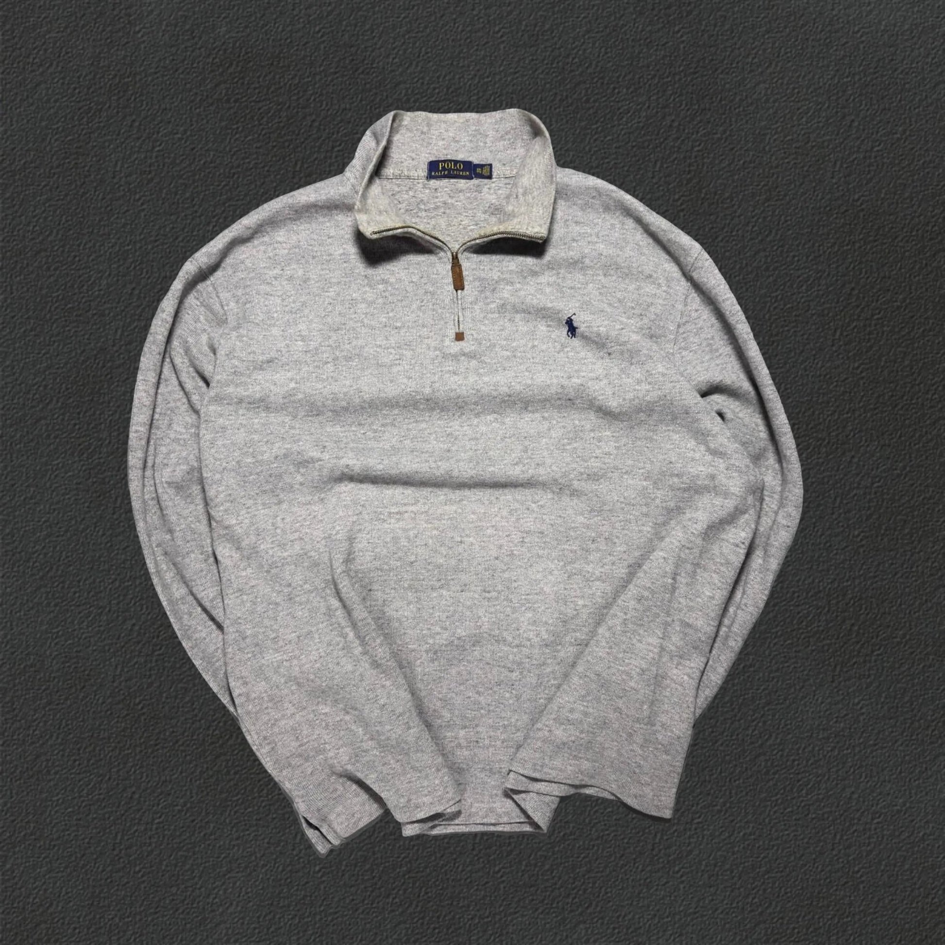 Grey Half Zip Sweater Ralph Lauren - XXL - Decent Condition - Revaleur