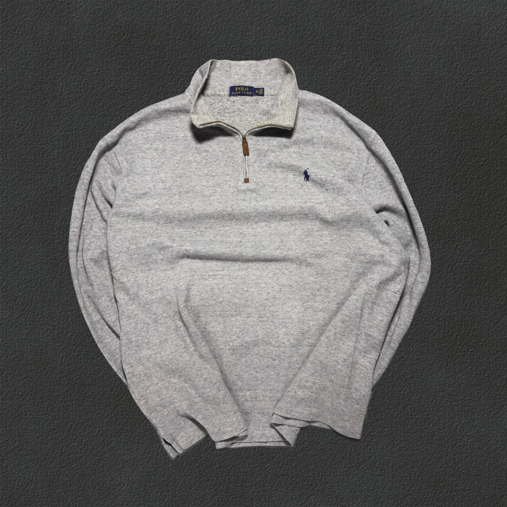 Grey Half Zip Sweater Ralph Lauren - XXL - Decent Condition - Revaleur