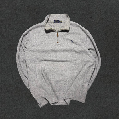 Grey Half Zip Sweater Ralph Lauren - XXL - Decent Condition - Revaleur