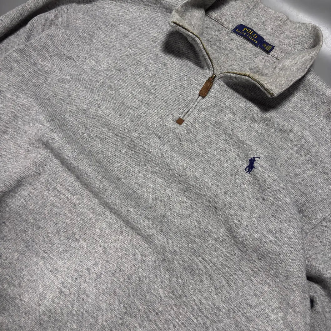 Grey Half Zip Sweater Ralph Lauren - XXL - Decent Condition - Revaleur
