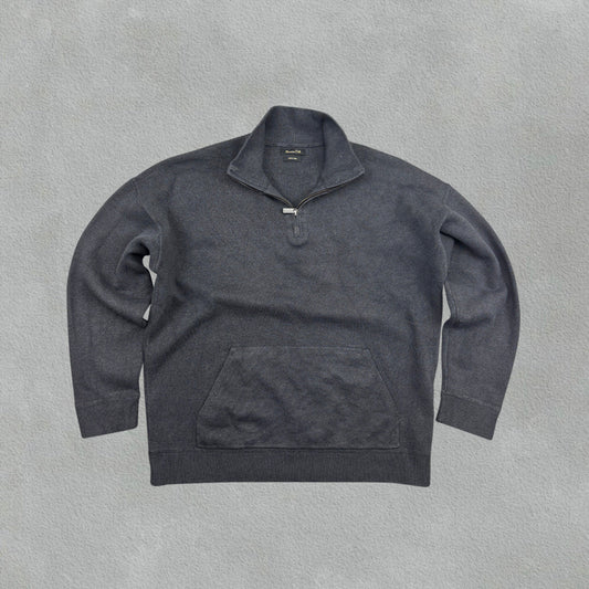 Grey Massimo Dutti Half Zip - Men XL - Very Good - Revaleur