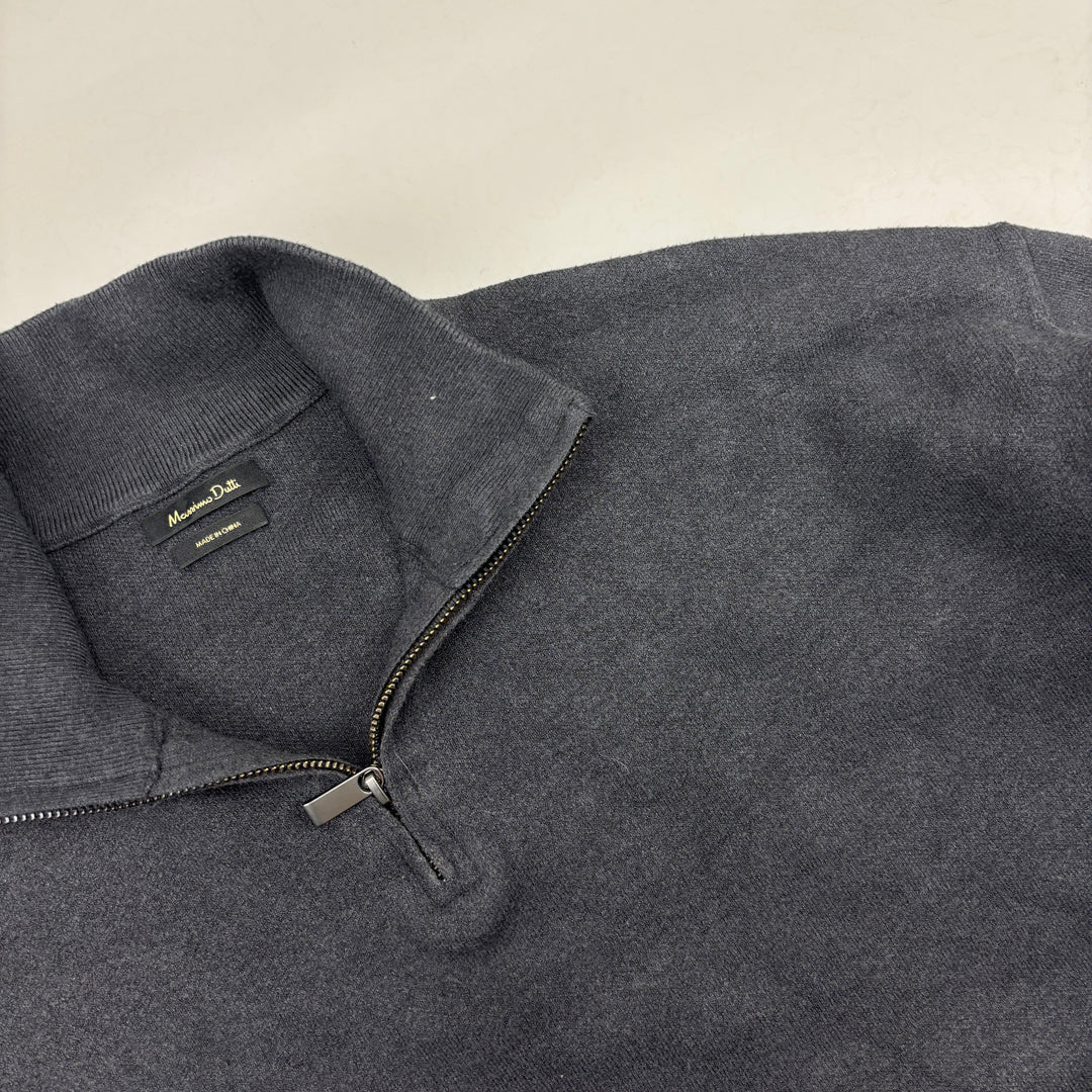 Grey Massimo Dutti Half Zip - Men XL - Very Good - Revaleur