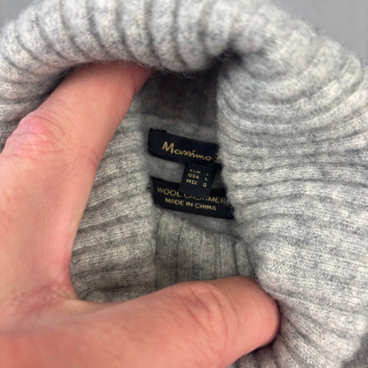 Grey Massimo Dutti Turtleneck - Women L - Very Good - Revaleur