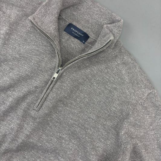 Grey Profuomo Half Zip - Men M - New - Revaleur