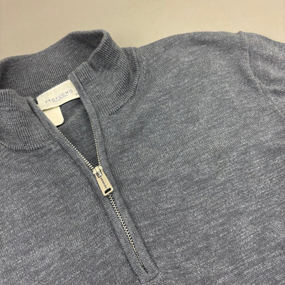 Grey Profuomo Half Zip - Men M - Very Good - Revaleur