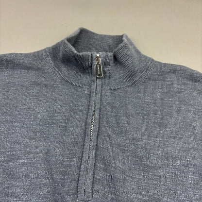 Grey Profuomo Half Zip - Men M - Very Good - Revaleur