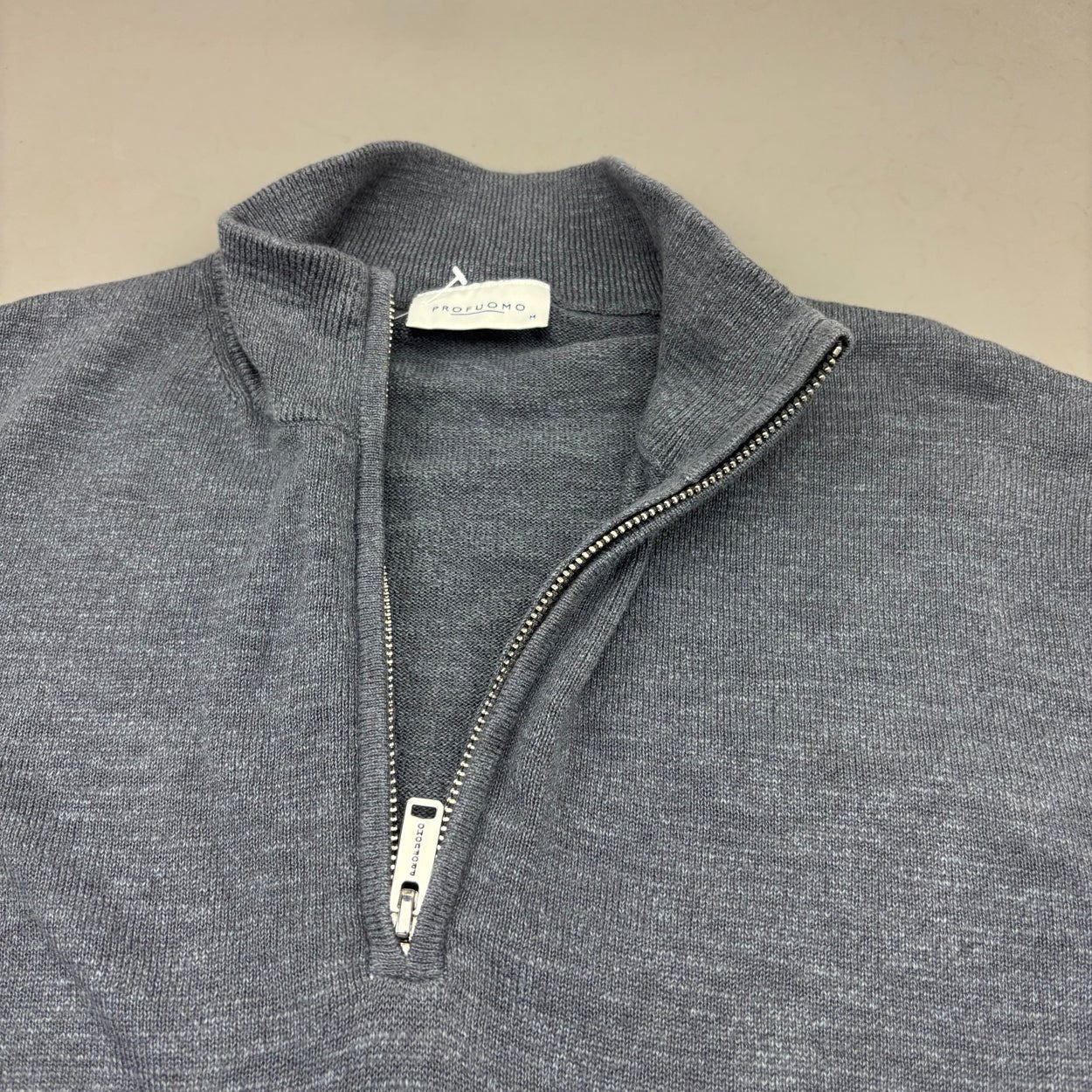 Grey Profuomo Half Zip - Men M - Very Good - Revaleur