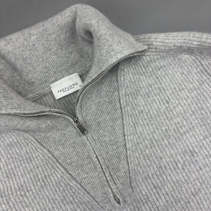 Grey Profuomo Half Zip - Men M - Very Good - Revaleur