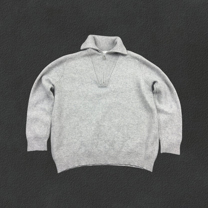 Grey Profuomo Half Zip - Men M - Very Good - Revaleur