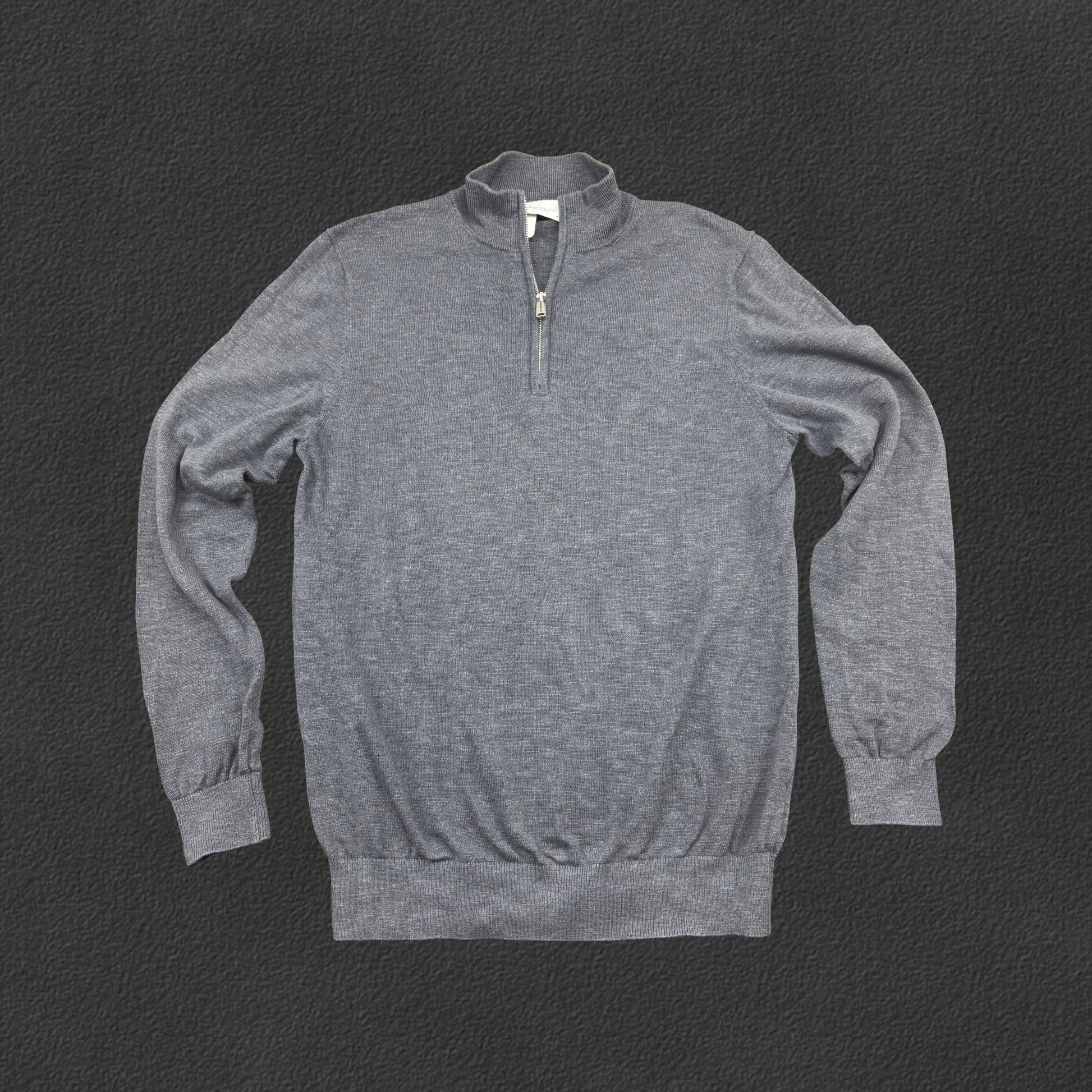Grey Profuomo Half Zip - Men M - Very Good - Revaleur
