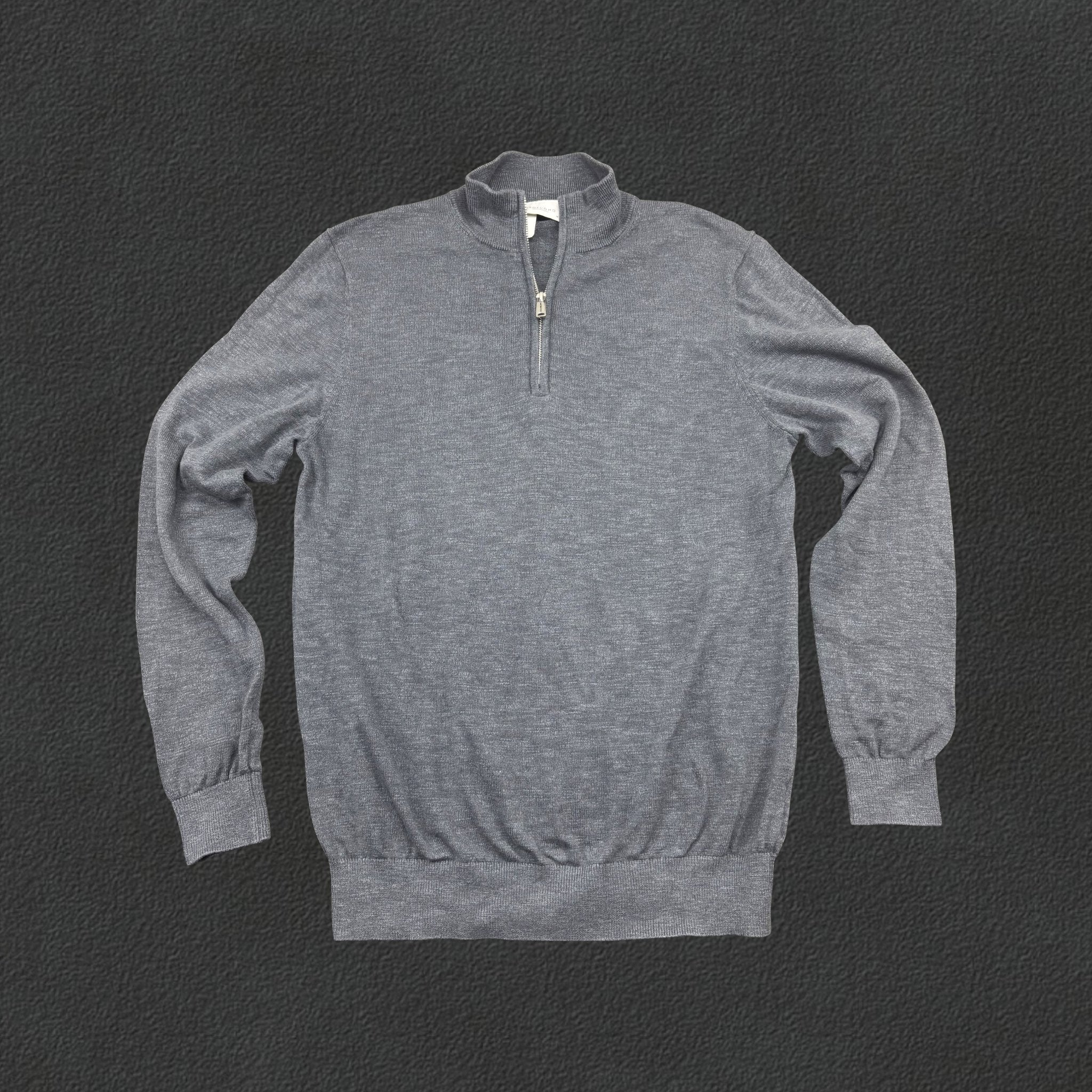 Grey Profuomo Half Zip - Men M - Very Good - Revaleur