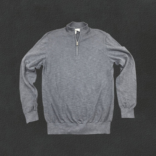 Grey Profuomo Half Zip - Men M - Very Good - Revaleur