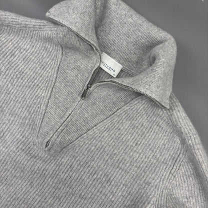 Grey Profuomo Half Zip - Men M - Very Good - Revaleur