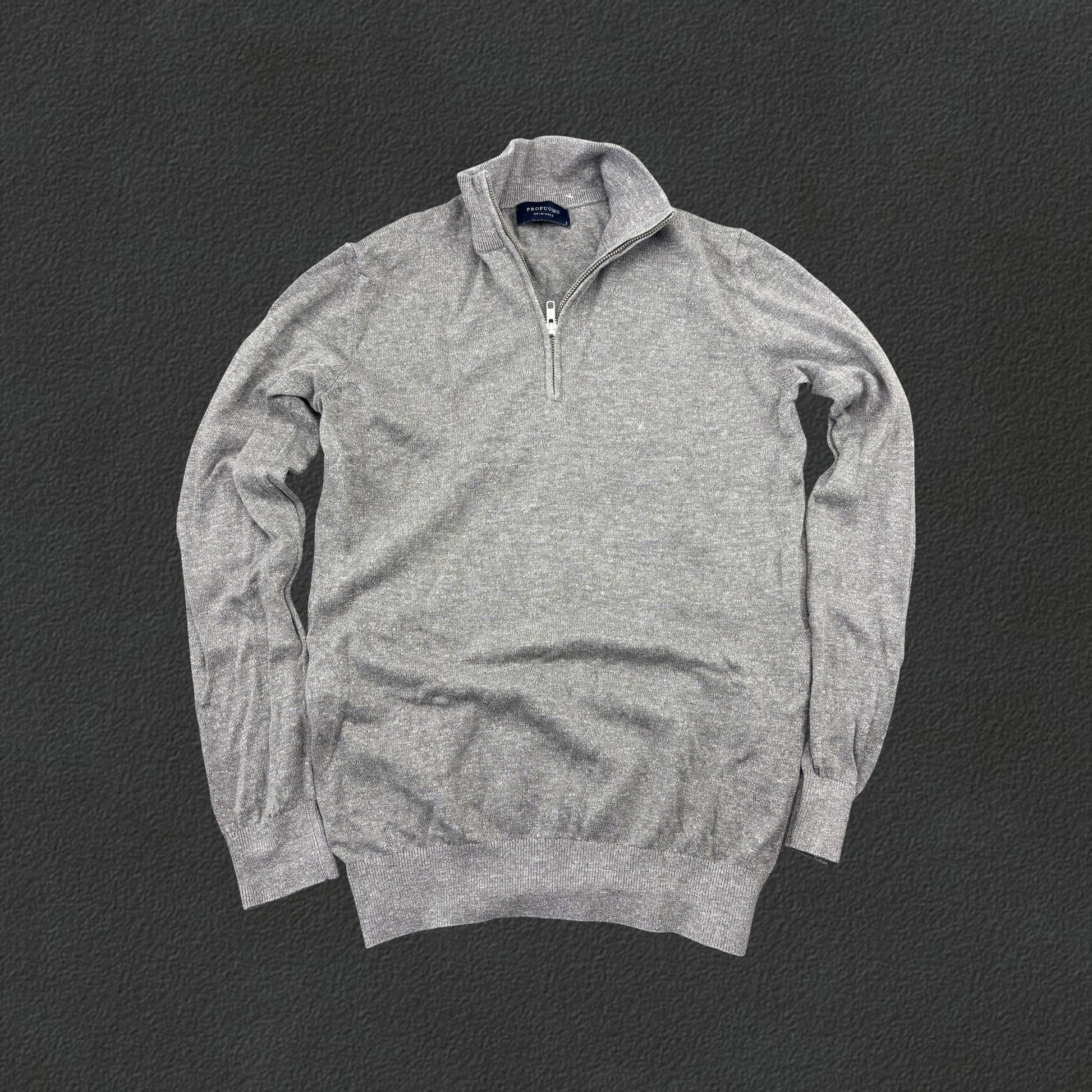 Grey Profuomo Half Zip - Men S - Very Good - Revaleur