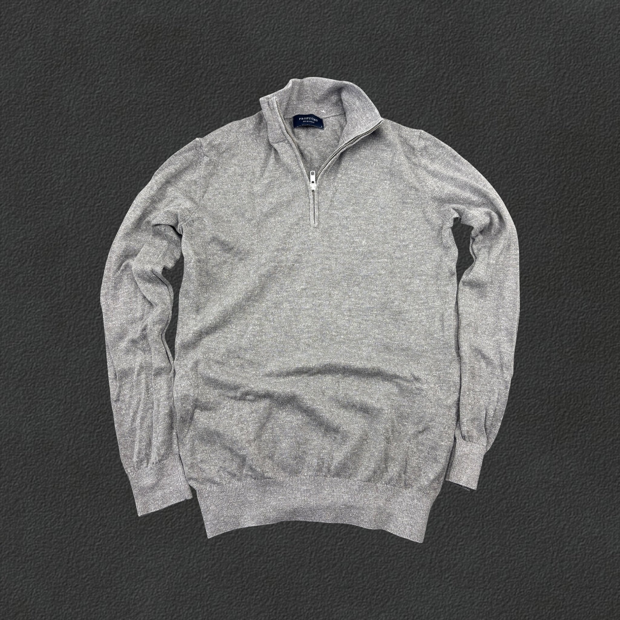 Grey Profuomo Half Zip - Men S - Very Good - Revaleur