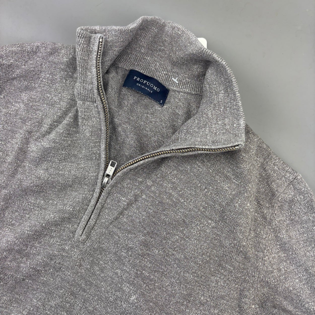 Grey Profuomo Half Zip - Men S - Very Good - Revaleur