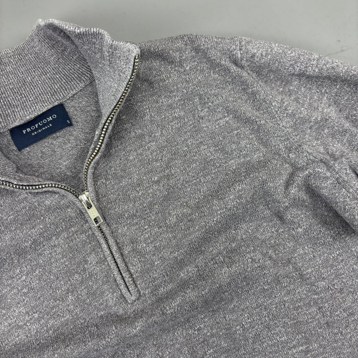 Grey Profuomo Half Zip - Men S - Very Good - Revaleur