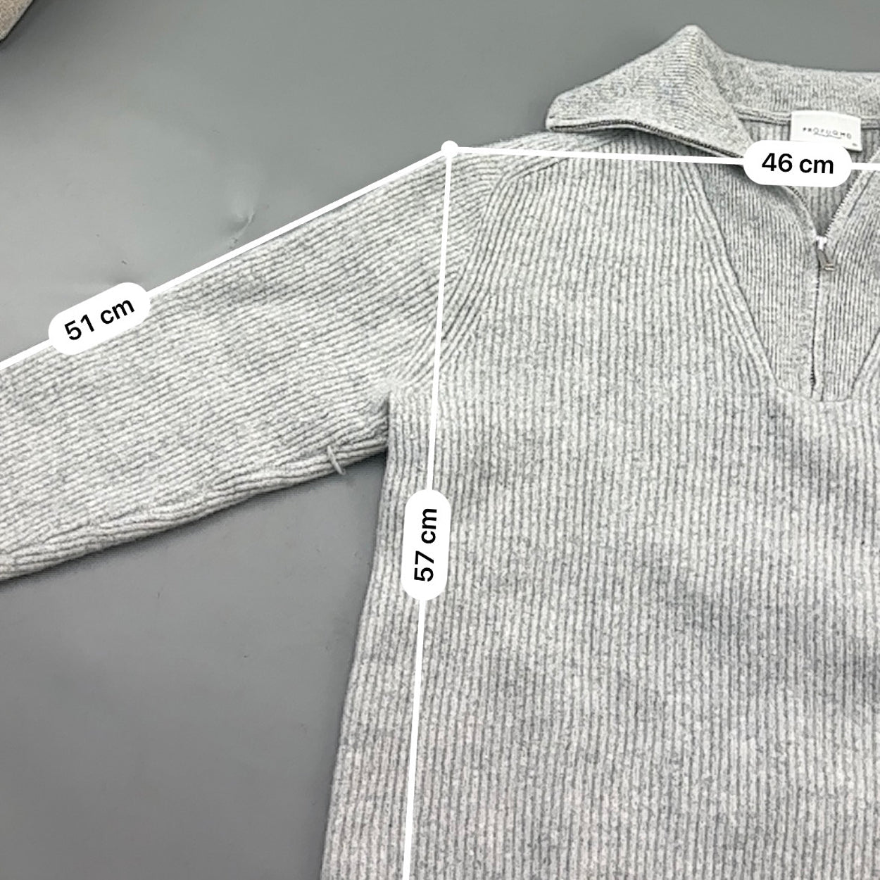Grey Profuomo Half Zip - Men XS - Very Good - Revaleur