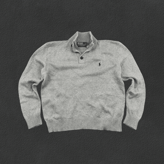 Grey Ralph Lauren Buttoned Sweater - Men M - New - Revaleur