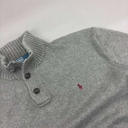 Grey Ralph Lauren Buttoned Sweater - Men XXL - Very Good - Revaleur