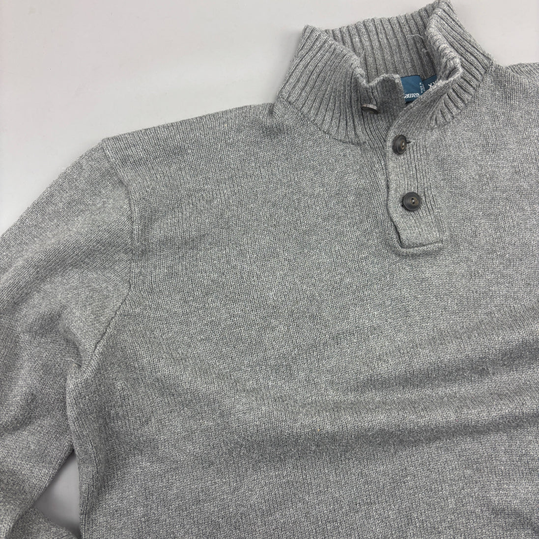 Grey Ralph Lauren Buttoned Sweater - Men XXL - Very Good - Revaleur