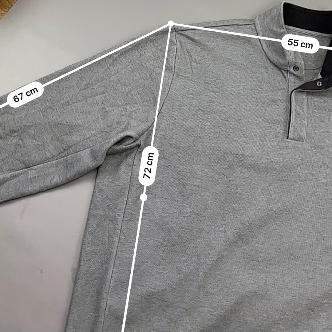 Grey Ralph Lauren Buttoned Sweater - Men XXL - Very Good - Revaleur