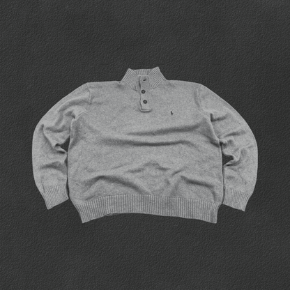 Grey Ralph Lauren Buttoned Sweater - Men XXL - Very Good - Revaleur