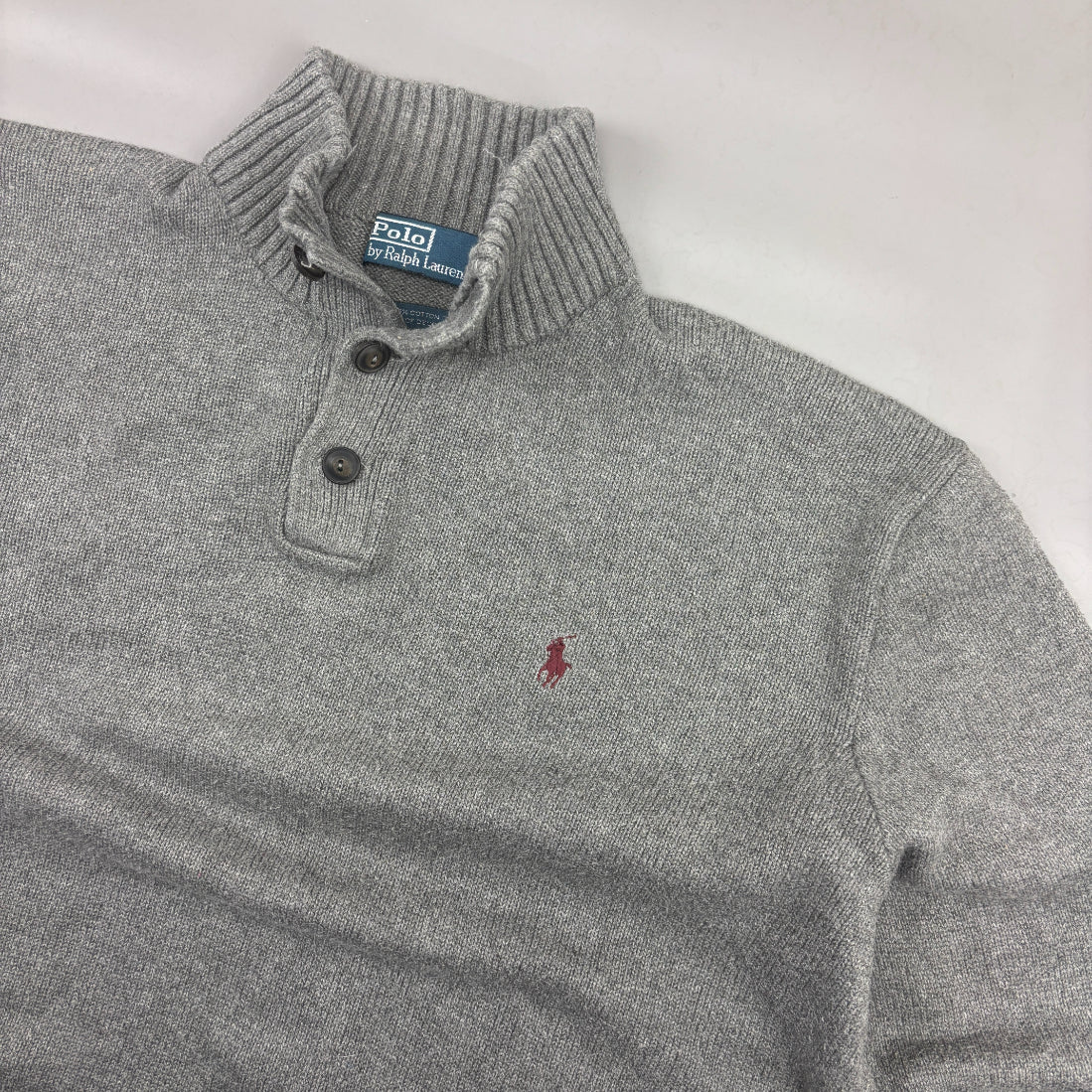 Grey Ralph Lauren Buttoned Sweater - Men XXL - Very Good - Revaleur