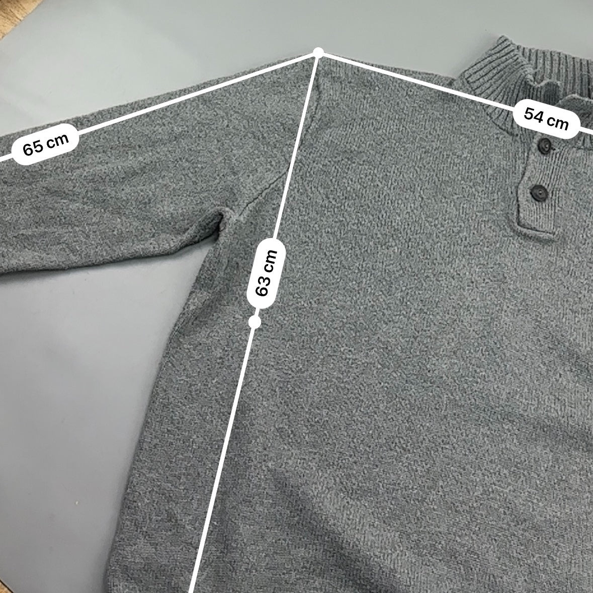 Grey Ralph Lauren Buttoned Sweater - Men XXL - Very Good - Revaleur