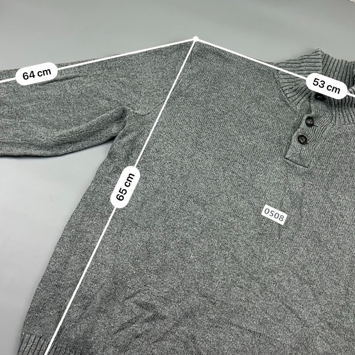 Grey Ralph Lauren Buttoned Sweater - XXL - Very Good - Revaleur