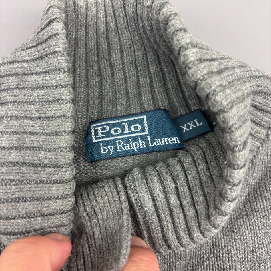 Grey Ralph Lauren Buttoned Sweater - XXL - Very Good - Revaleur