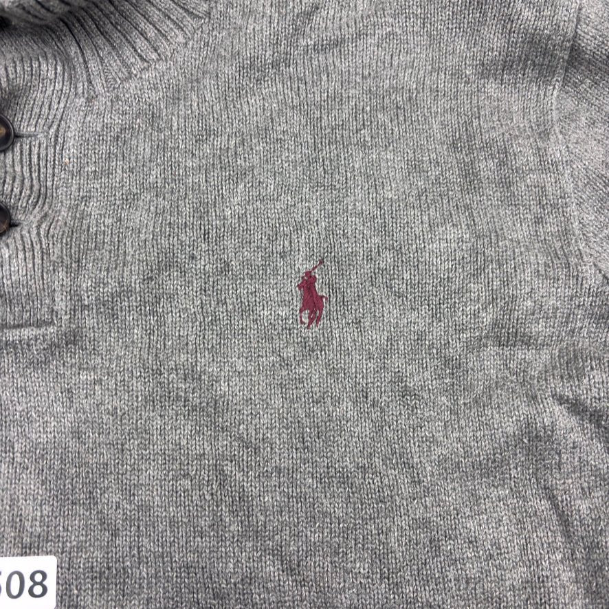 Grey Ralph Lauren Buttoned Sweater - XXL - Very Good - Revaleur