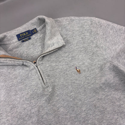 Grey Ralph Lauren Half Zip - Men L - Very Good - Revaleur