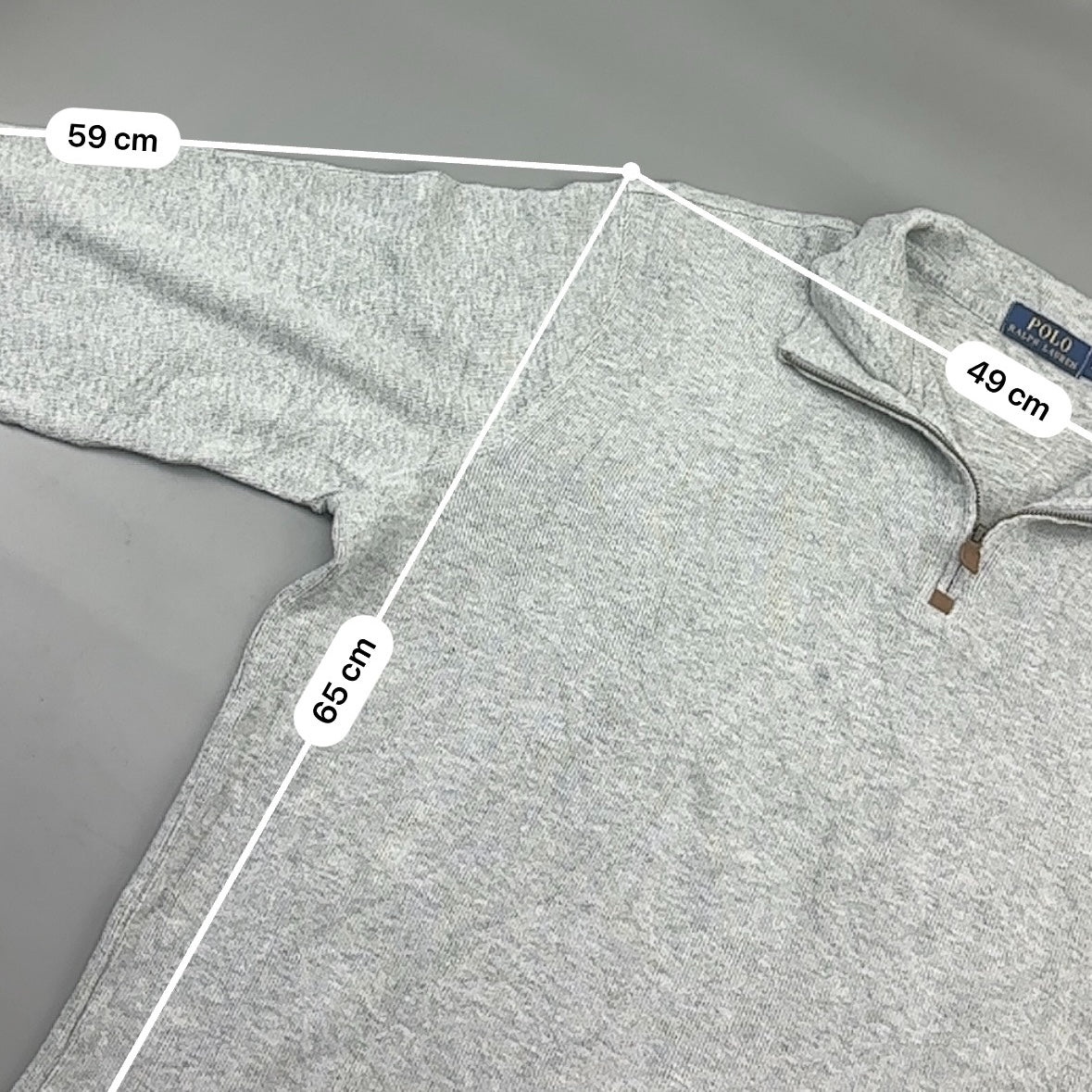 Grey Ralph Lauren Half Zip - Men L - Very Good - Revaleur