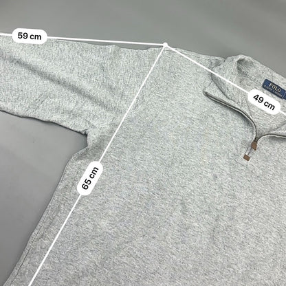Grey Ralph Lauren Half Zip - Men L - Very Good - Revaleur