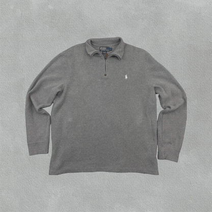 Grey Ralph Lauren Half Zip - Men L - Very Good - Revaleur