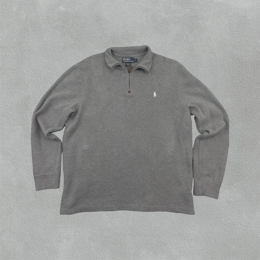 Grey Ralph Lauren Half Zip - Men L - Very Good - Revaleur