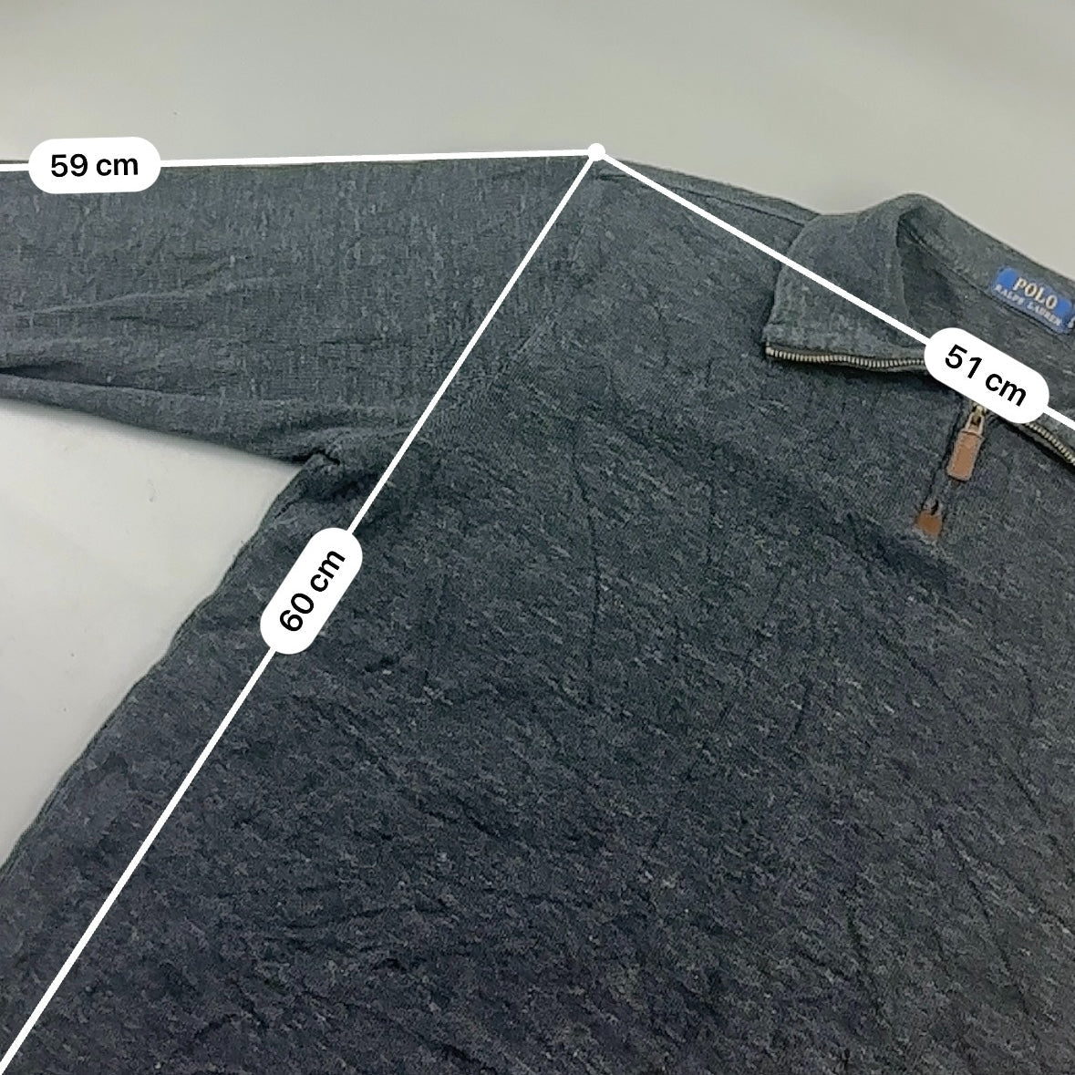 Grey Ralph Lauren Half Zip - Men L - Very Good - Revaleur