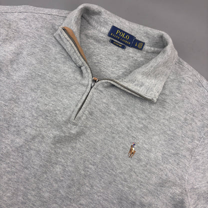 Grey Ralph Lauren Half Zip - Men L - Very Good - Revaleur