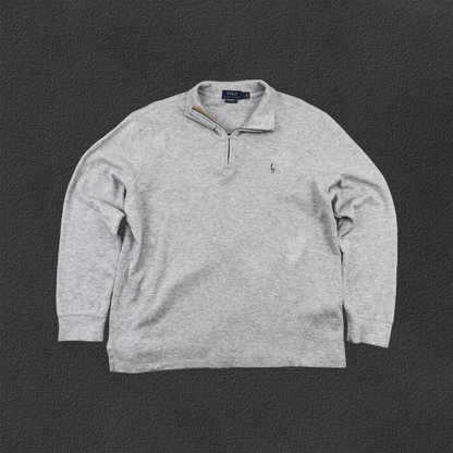 Grey Ralph Lauren Half Zip - Men L - Very Good - Revaleur