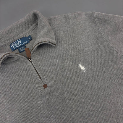 Grey Ralph Lauren Half Zip - Men L - Very Good - Revaleur