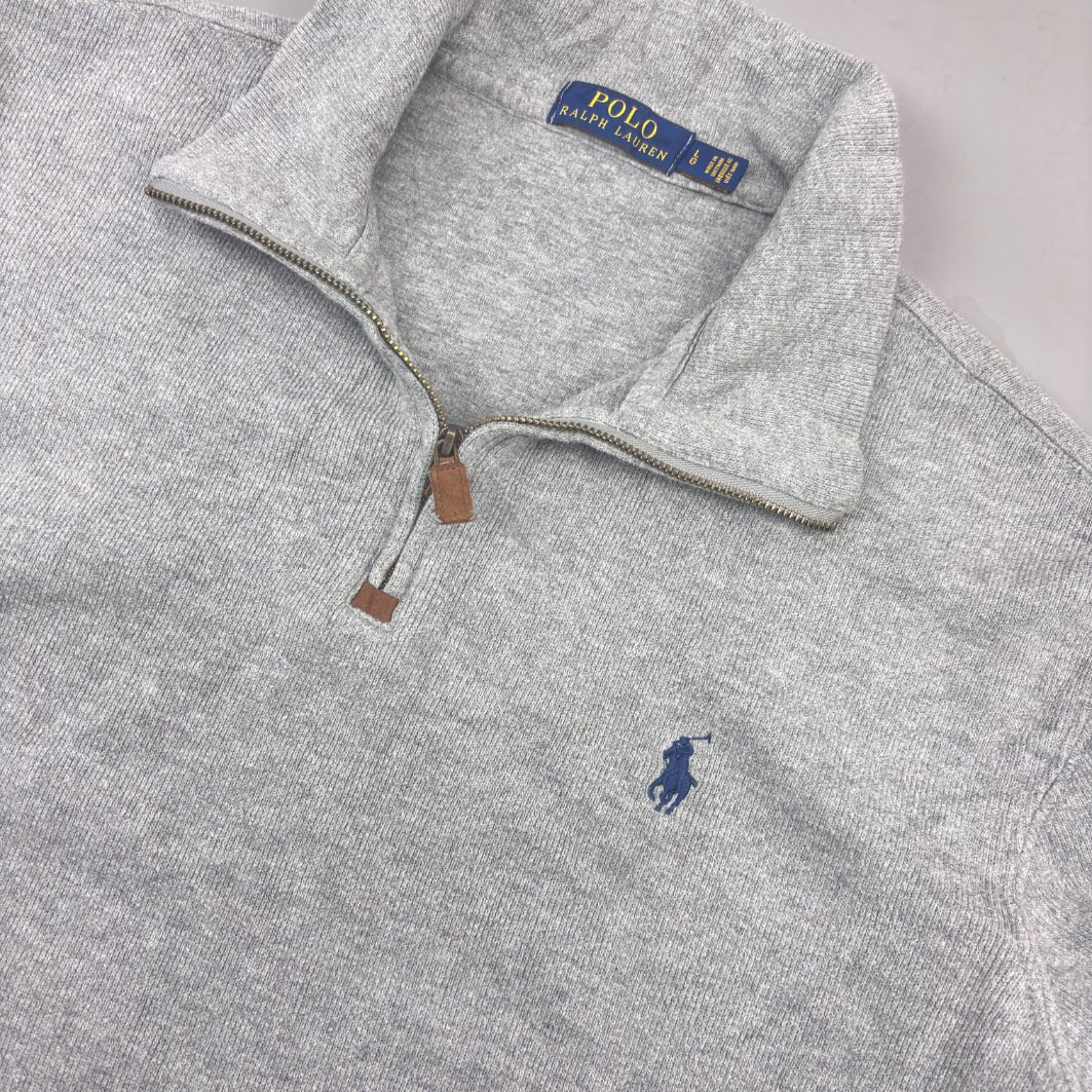 Grey Ralph Lauren Half Zip - Men L - Very Good - Revaleur