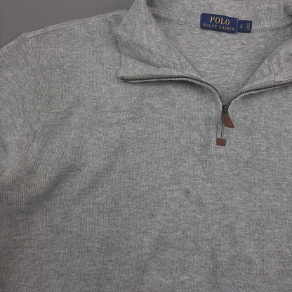 Grey Ralph Lauren Half Zip - Men L - Very Good - Revaleur