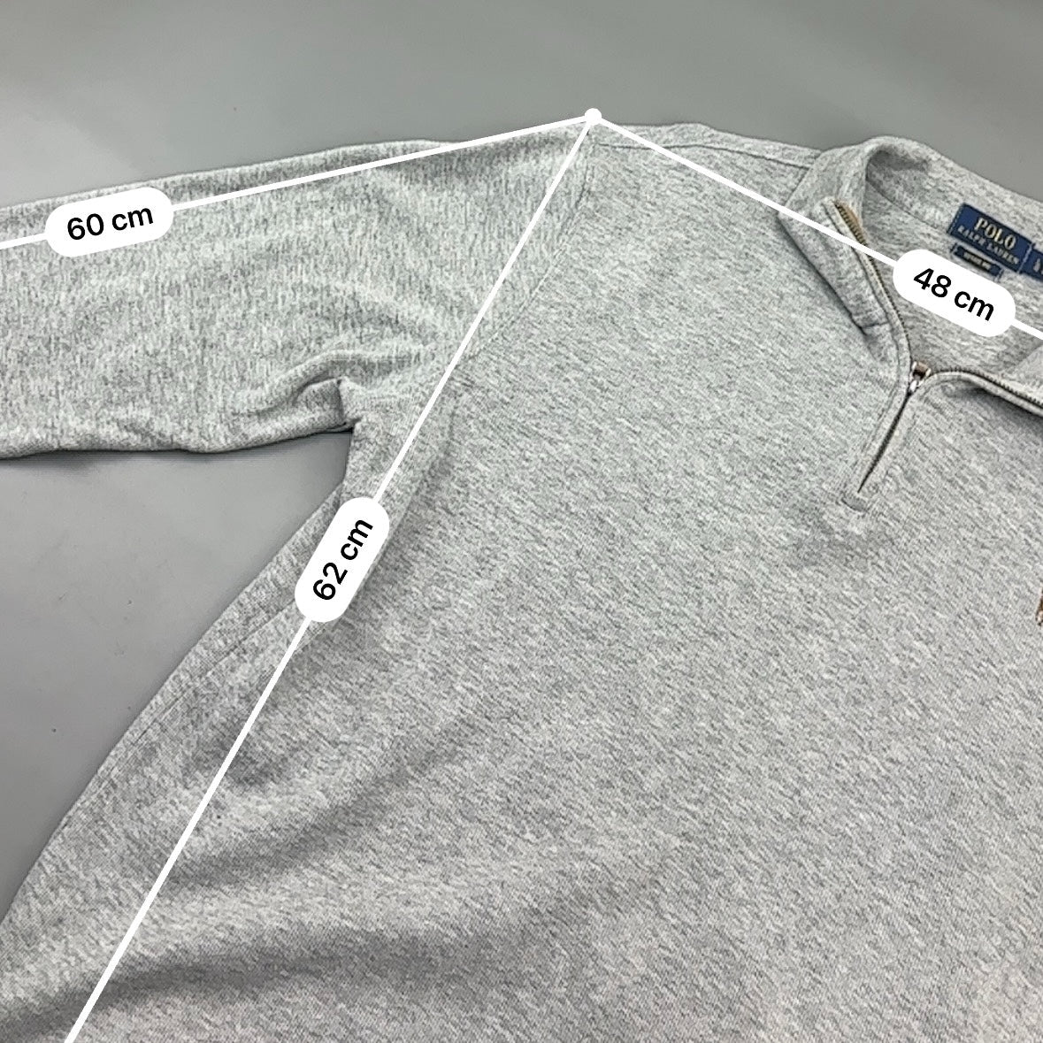 Grey Ralph Lauren Half Zip - Men L - Very Good - Revaleur