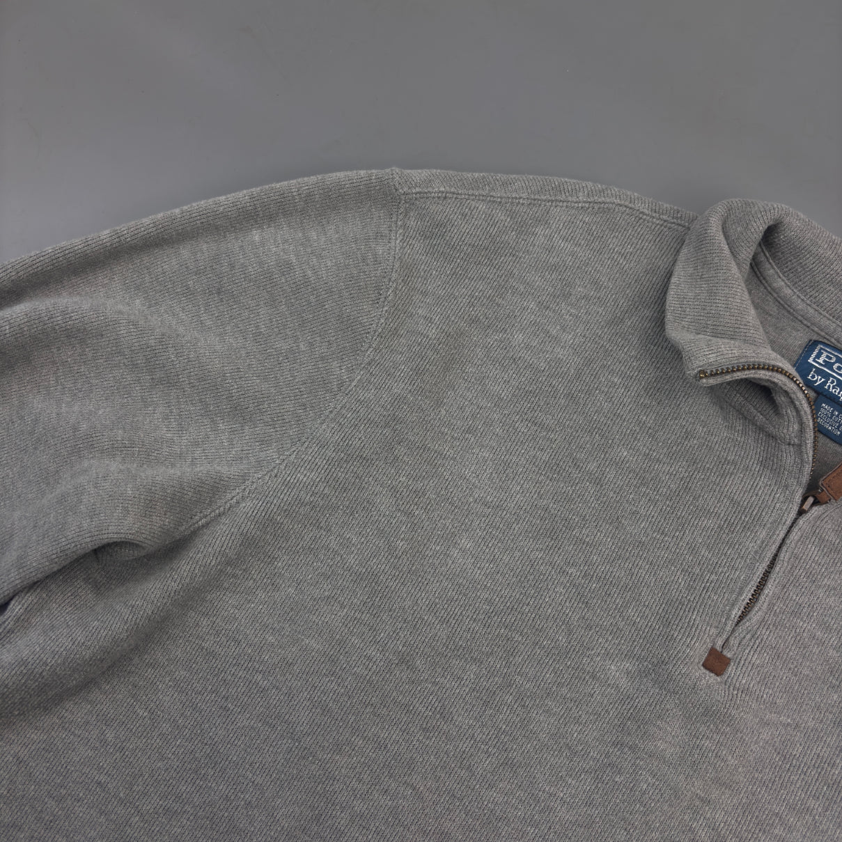 Grey Ralph Lauren Half Zip - Men L - Very Good - Revaleur