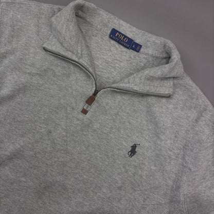 Grey Ralph Lauren Half Zip - Men L - Very Good - Revaleur