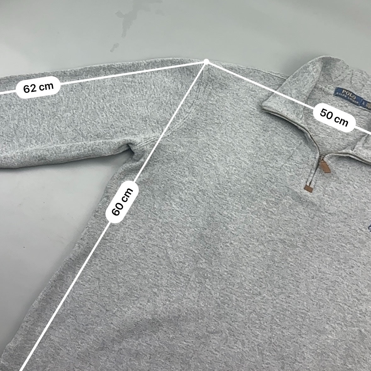 Grey Ralph Lauren Half Zip - Men L - Very Good - Revaleur