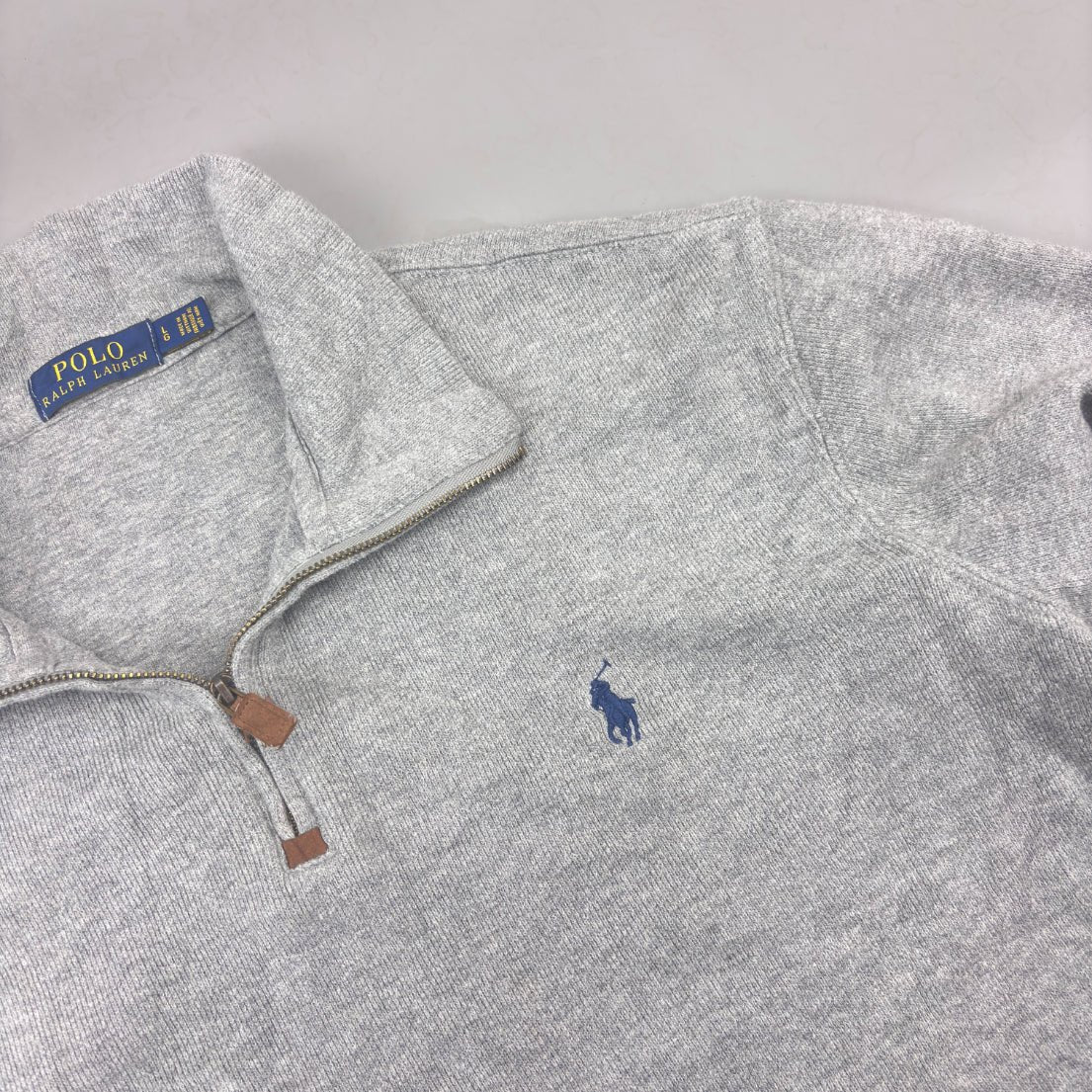 Grey Ralph Lauren Half Zip - Men L - Very Good - Revaleur