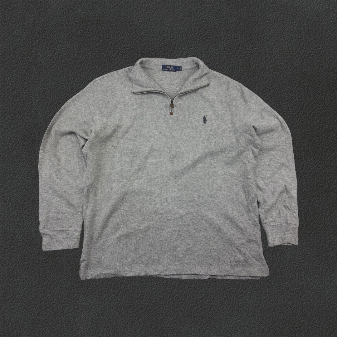 Grey Ralph Lauren Half Zip - Men L - Very Good - Revaleur
