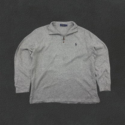 Grey Ralph Lauren Half Zip - Men L - Very Good - Revaleur